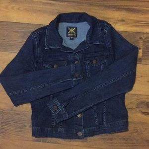 🌻Kk denim jacket (L)(teen) dark blue(stretchy)